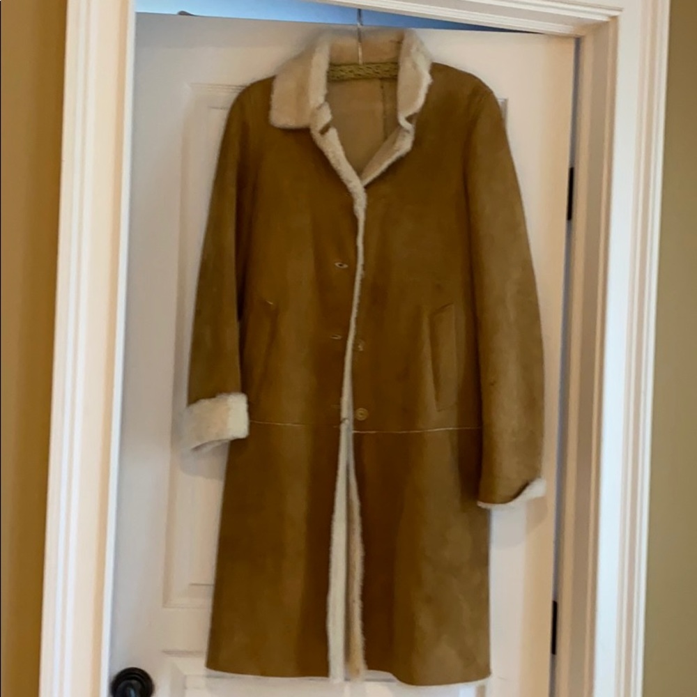 Burberry 3/4 length shearling coat